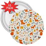 Pet Animal 04 3  Buttons (10 pack) 