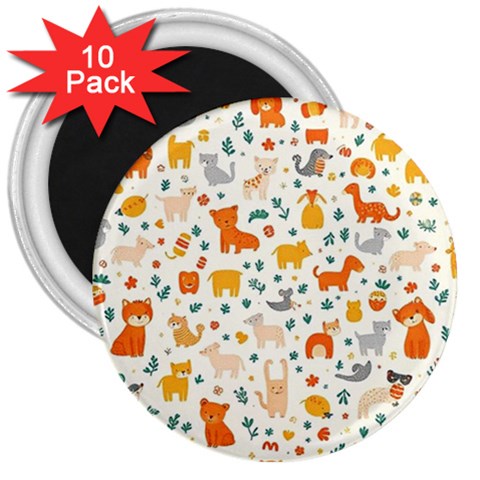 Pet Animal 04 3  Magnets (10 pack)  from ArtsNow.com Front