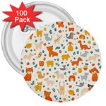 Pet Animal 04 3  Buttons (100 pack) 