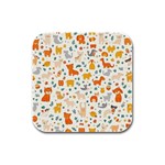 Pet Animal 04 Rubber Square Coaster (4 pack)