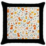 Pet Animal 04 Throw Pillow Case (Black)