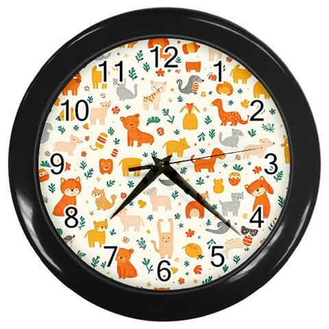 Pet Animal 04 Wall Clock (Black) from ArtsNow.com Front