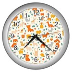 Pet Animal 04 Wall Clock (Silver)