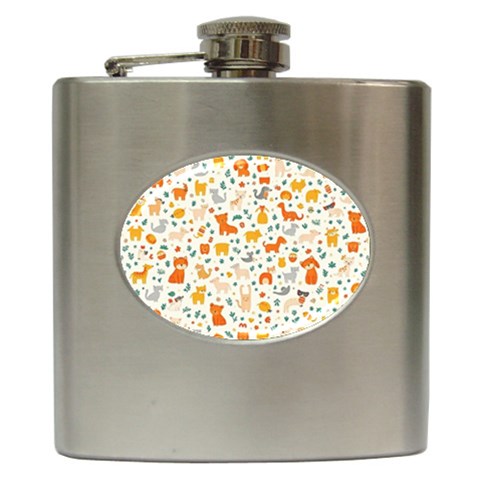 Pet Animal 04 Hip Flask (6 oz) from ArtsNow.com Front