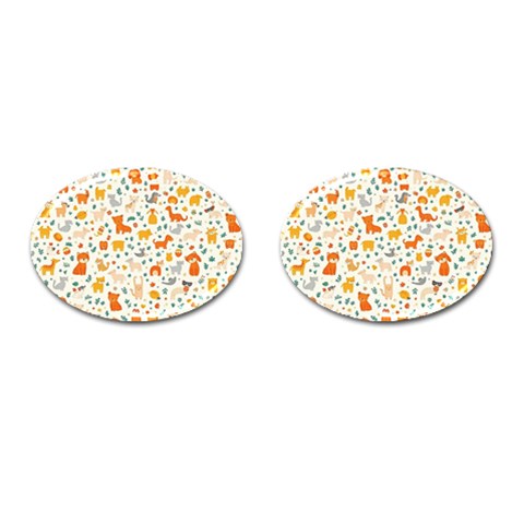 Pet Animal 04 Cufflinks (Oval) from ArtsNow.com Front(Pair)