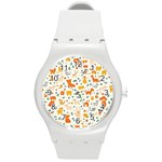 Pet Animal 04 Round Plastic Sport Watch (M)