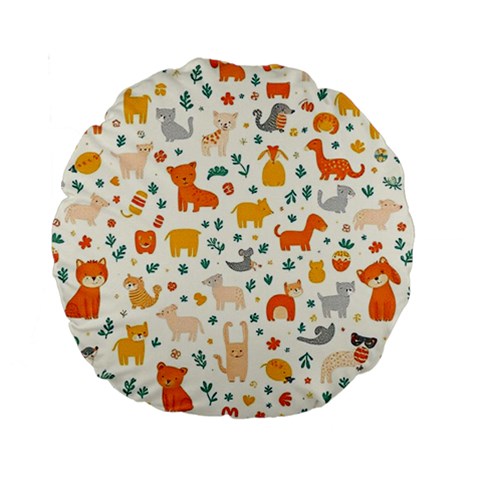 Pet Animal 04 Standard 15  Premium Round Cushions from ArtsNow.com Front