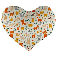 Pet Animal 04 Large 19  Premium Heart Shape Cushions from ArtsNow.com Front