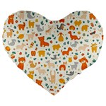 Pet Animal 04 Large 19  Premium Heart Shape Cushions