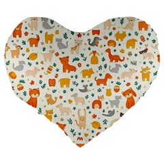 Pet Animal 04 Large 19  Premium Heart Shape Cushions from ArtsNow.com Back