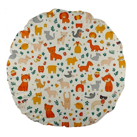 Pet Animal 04 Large 18  Premium Flano Round Cushions from ArtsNow.com Front