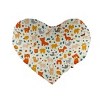 Pet Animal 04 Standard 16  Premium Flano Heart Shape Cushions