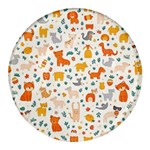 Pet Animal 04 Round Glass Fridge Magnet (4 pack)