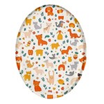 Pet Animal 04 Oval Glass Fridge Magnet (4 pack)