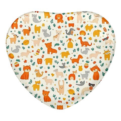 Pet Animal 04 Heart Glass Fridge Magnet (4 pack) from ArtsNow.com Front