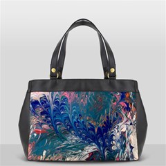 Blue feathers and flames Oversize Office Handbag (2 Sides) from ArtsNow.com Front