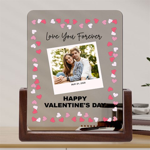 Personalized Couple Valentine Day Any Text Acrylic UV Print 6  Tabletop Frame (U Front