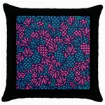 Summer Pineapples Throw Pillow Case (Black)