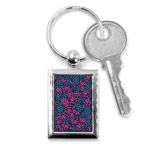 Summer Pineapples Key Chain (Rectangle) from ArtsNow.com Front