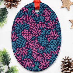 Summer Pineapples Oval Ornament (Two Sides) from ArtsNow.com Front