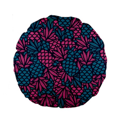 Summer Pineapples Standard 15  Premium Round Cushions from ArtsNow.com Back