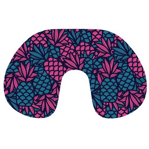 Summer Pineapples Travel Neck Pillow from ArtsNow.com Front