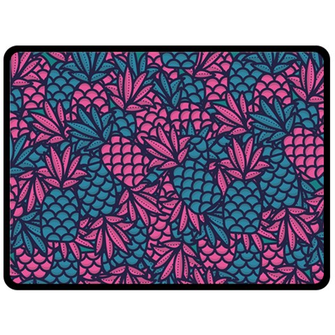 Summer Pineapples Two Sides Fleece Blanket (Large) from ArtsNow.com 80 x60  Blanket Back