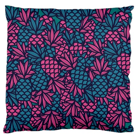 Summer Pineapples Large Premium Plush Fleece Cushion Case (One Side) from ArtsNow.com Front