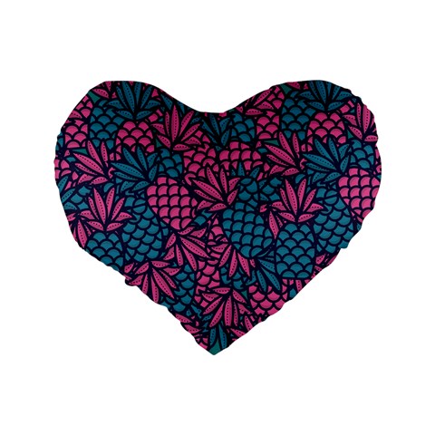 Summer Pineapples Standard 16  Premium Flano Heart Shape Cushions from ArtsNow.com Back