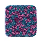 Summer Pineapples Square Metal Box (Black)