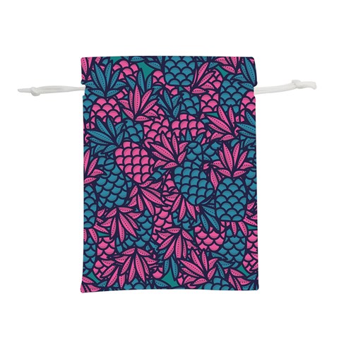 Summer Pineapples Lightweight Drawstring Pouch (L) from ArtsNow.com Front