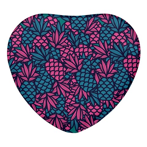 Summer Pineapples Heart Glass Fridge Magnet (4 pack) from ArtsNow.com Front