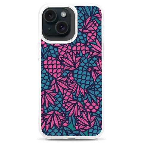 Summer Pineapples iPhone 15 Plus TPU UV Print Case from ArtsNow.com Front