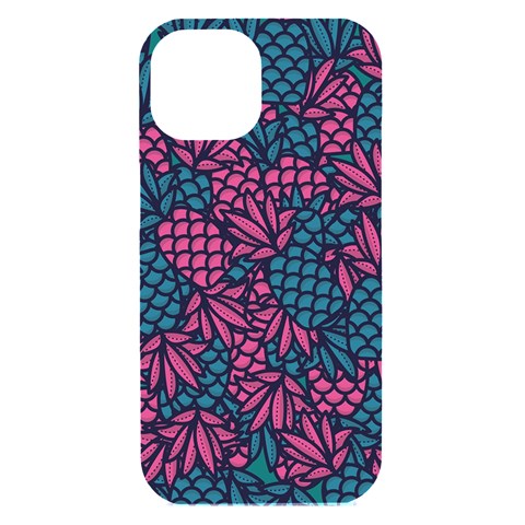 Summer Pineapples iPhone 15 Black UV Print PC Hardshell Case from ArtsNow.com Front