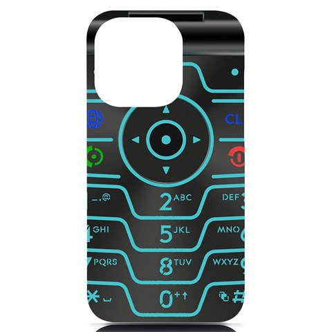 Retro Mobile Device Output Device iPhone 14 Pro Black UV Print PC Hardshell Case from ArtsNow.com Front