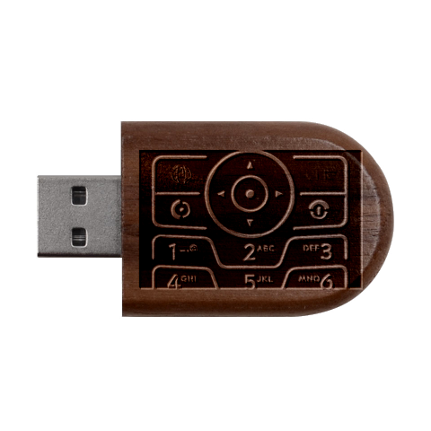 Retro Mobile Device Output Device Wood Oval USB Flash Drive from ArtsNow.com USB