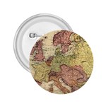 Retro Old Vintage Map Of Europe 2.25  Buttons