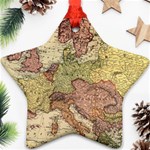 Retro Old Vintage Map Of Europe Ornament (Star)