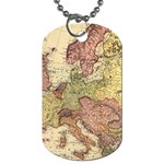 Retro Old Vintage Map Of Europe Dog Tag (One Side)