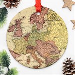 Retro Old Vintage Map Of Europe Round Ornament (Two Sides)