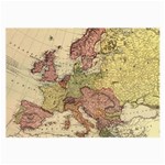 Retro Old Vintage Map Of Europe Large Glasses Cloth