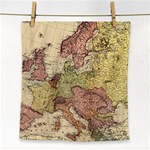 Retro Old Vintage Map Of Europe Face Towel