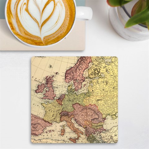 Retro Old Vintage Map Of Europe UV Print Square Tile Coaster  from ArtsNow.com Front