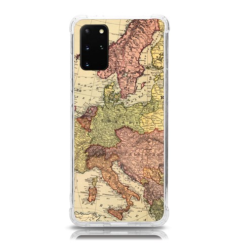 Retro Old Vintage Map Of Europe Samsung Galaxy S20 Plus 6.7 Inch TPU UV Case from ArtsNow.com Front