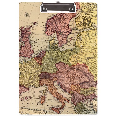 Retro Old Vintage Map Of Europe A4 Acrylic Clipboard from ArtsNow.com Front