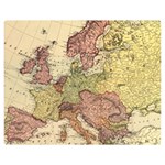 Retro Old Vintage Map Of Europe Premium Plush Fleece Blanket (Medium)