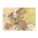 Retro Old Vintage Map Of Europe Crystal Sticker (A4)