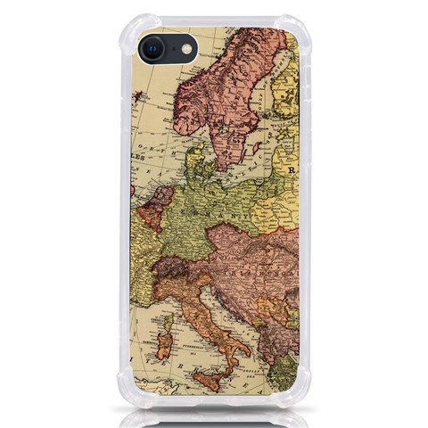 Retro Old Vintage Map Of Europe iPhone SE from ArtsNow.com Front