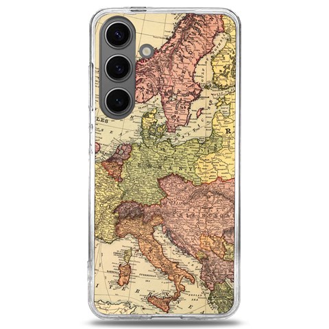 Retro Old Vintage Map Of Europe Samsung Galaxy S24 6.2 Inch TPU UV Case from ArtsNow.com Front