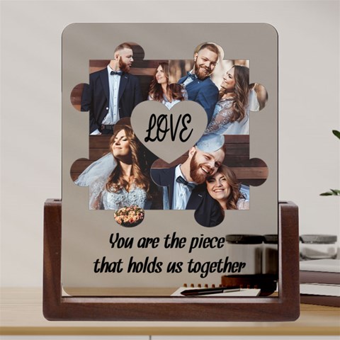 Personalized Photo Couple Wedding Valentine Day Name Any Text Acrylic UV Print 6  Tabletop Frame (U Front